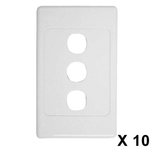 10 x 3 Gang Wall Plate Clipsal Style