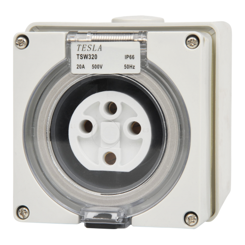 4 Pin 10 amp Round Female Socket Outlet IP66