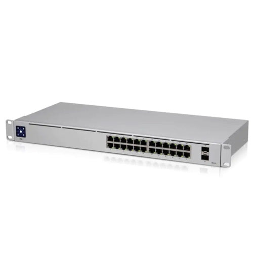Ubiquiti UniFi 24 port Managed Gigabit Switch - 24x Gigabit Ethernet Ports, with 2xSFP - Touch Display - Fanless - GEN2