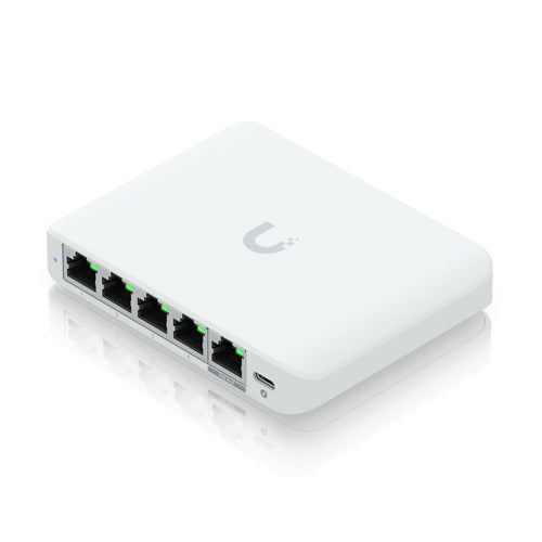 Ubiquiti Flex Mini 2.5G, (4) 2.5 GbE Ports, (1) 2.5 GbE PoE Input Port for Power,