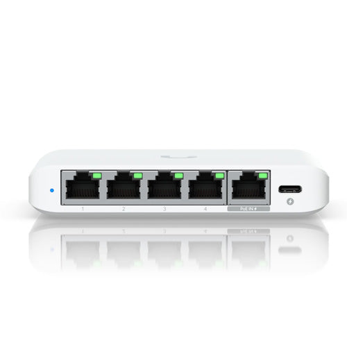 Ubiquiti Flex Mini 2.5G, (4) 2.5 GbE Ports, (1) 2.5 GbE PoE Input Port for Power,